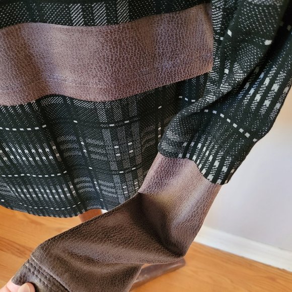 Beate Heymann Street Couture Faux Leather and Plaid Tunic US 6 - Picture 6 of 9